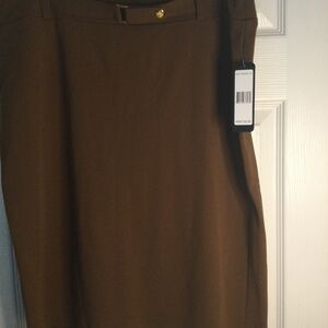 Brown skirt with gold hardware